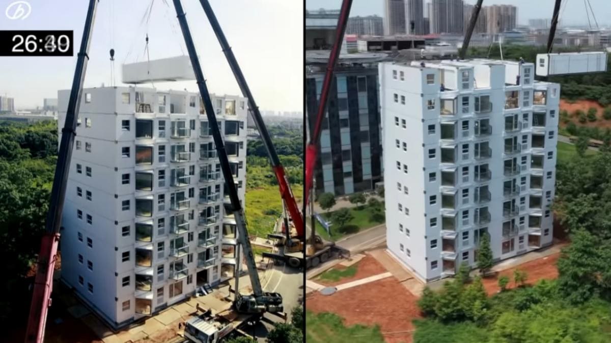Дом в 10 этажей построили за 29 часов: как там будут жить люди?
