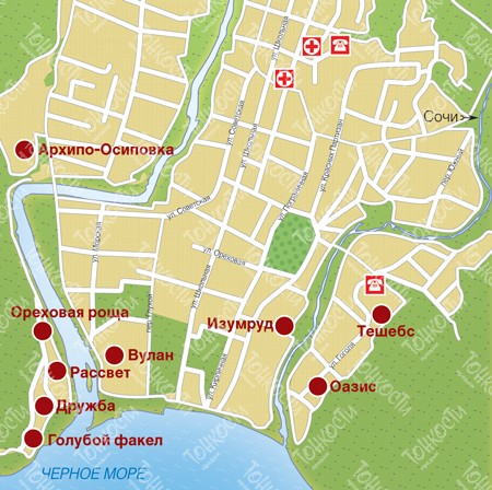 Карта архипо осиповка геленджик