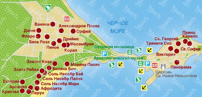 Карты Болгарии на русском языке: дороги, города и курорты на карте Болгарии
