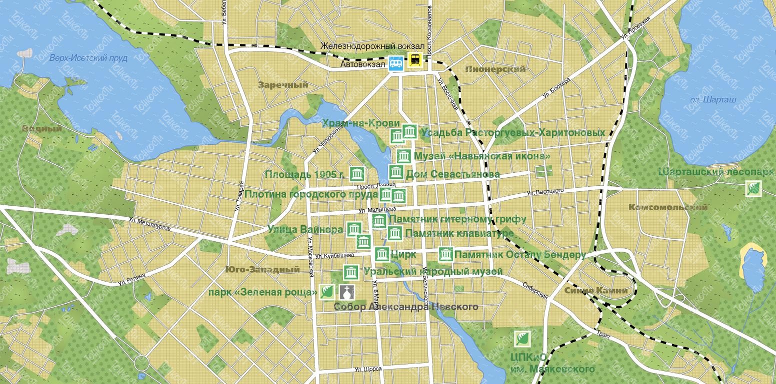 Карта улиц екатеринбурга с направлением движения