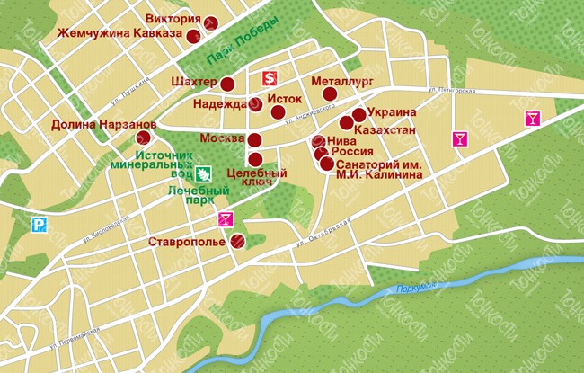 Карта ессентуки с улицами