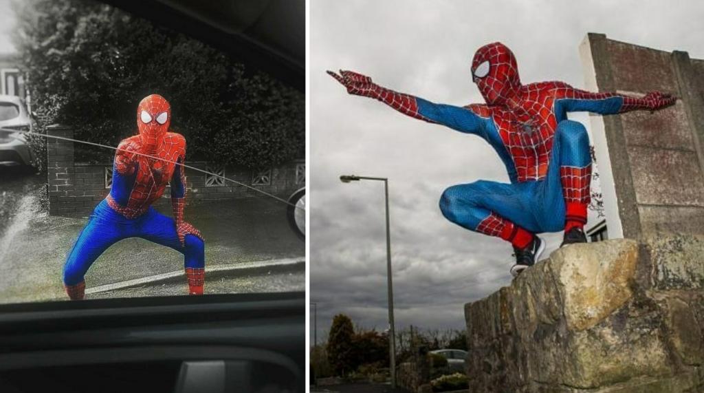 ЧеловекПаук и Бэтмен вышли на улицу, чтобы отвлечь людей