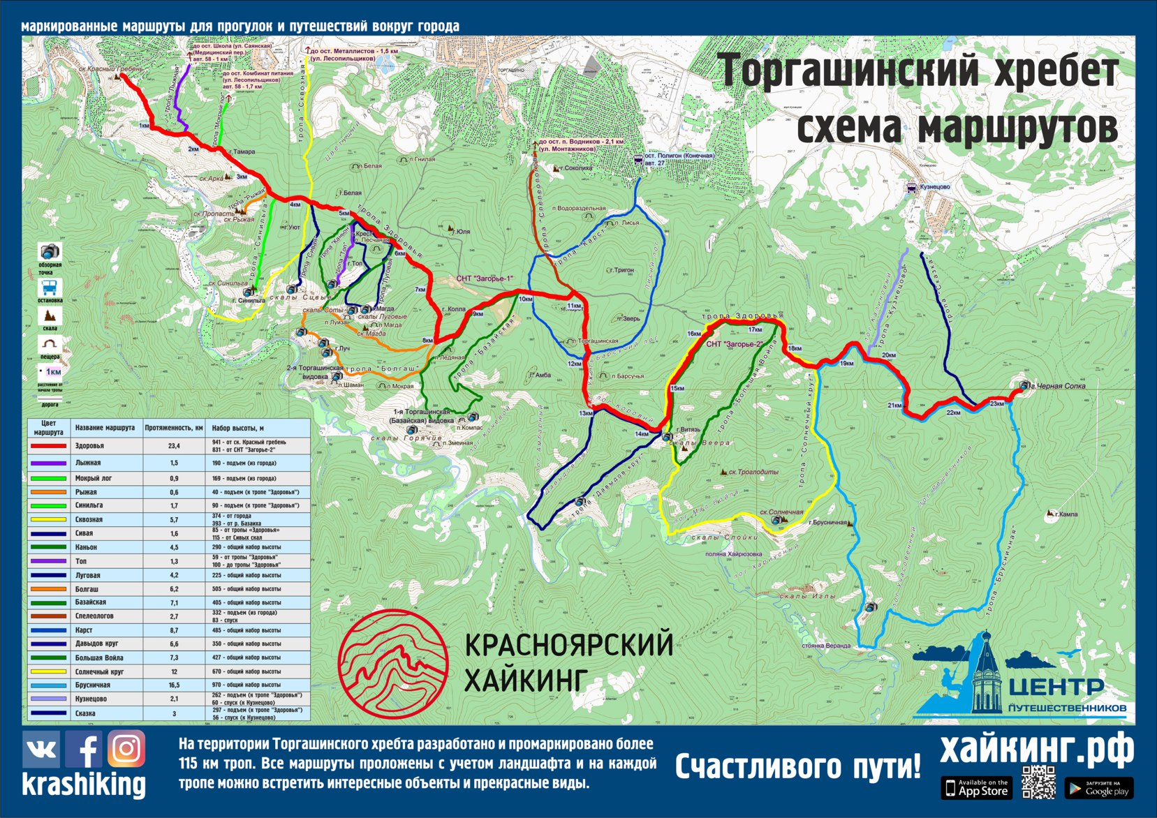 Карта Торгашинского хребта Красноярск маршруты