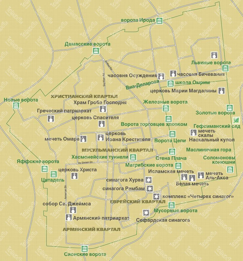 Старый город иерусалим карта на русском