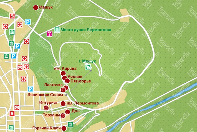 Пятигорск канатка карта
