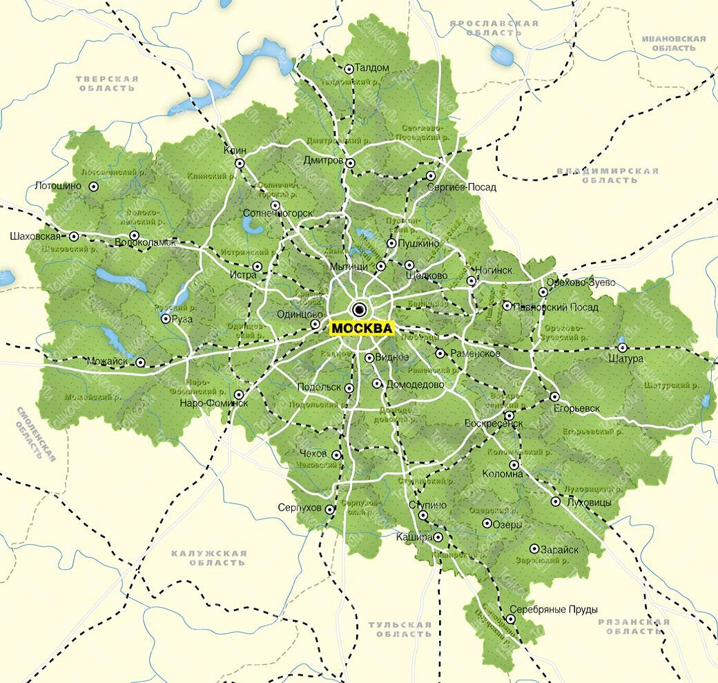 Карта московской области для печати на а4