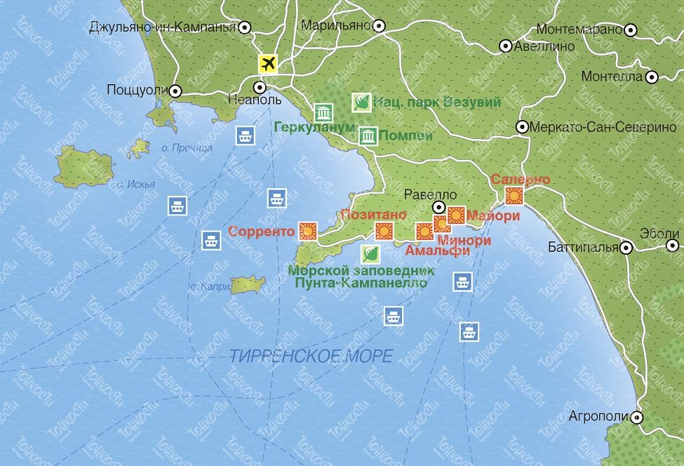 Неаполитанский залив карта