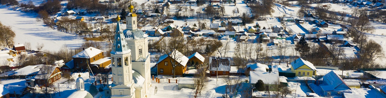Вид на Церковь Крещения в городе Веневе, Россия