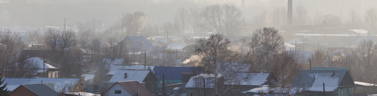 Город Бийск зимним утром, Россия