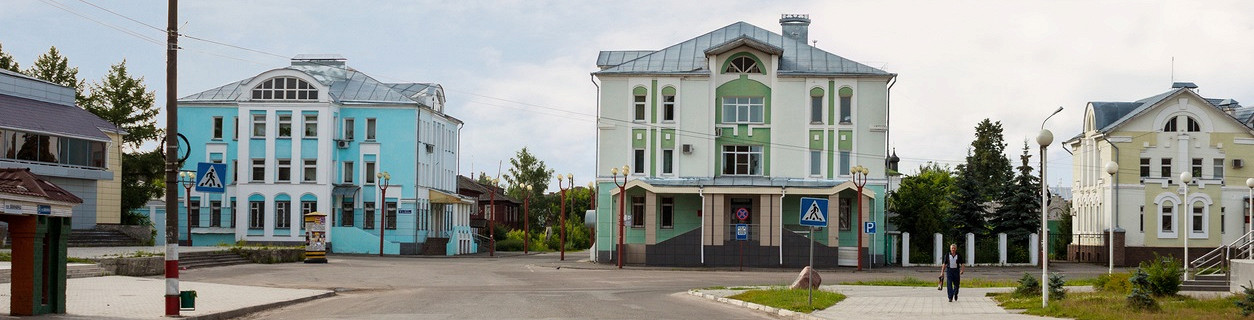 Центр провинциального города Балахна, Россия