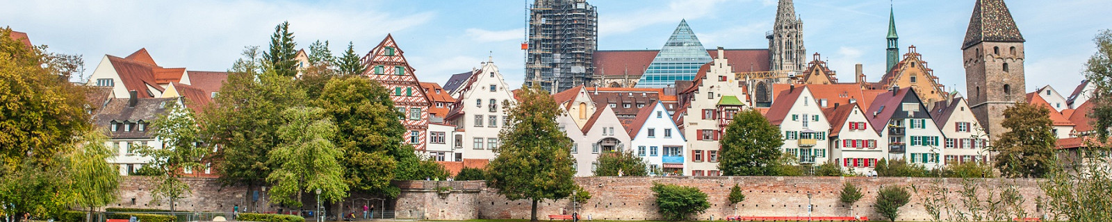 Панорамный вид на центр города Ульм, Германия