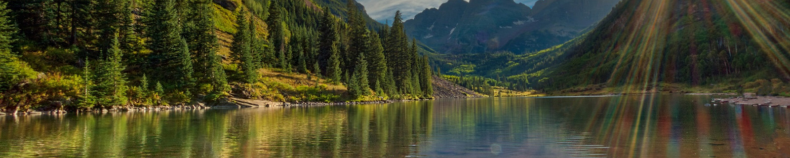 Закат над Maroon Bells, Колорадо, США