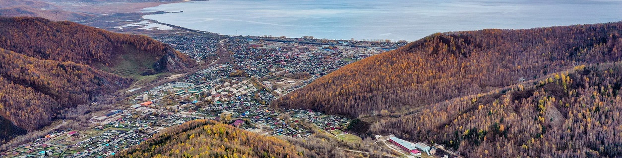 Город Слюдянка, вид с воздуха