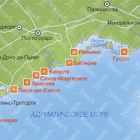 Пляжи Венецианской ривьеры карта