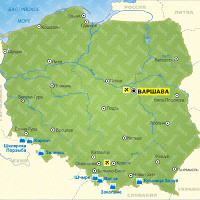 Зимние курорты Польши карта