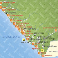 Курорты Большого Сочи карта