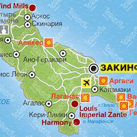 Остров Закинф карта
