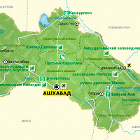 карта Туркменистана карта