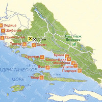 Карта Средней Далмации карта