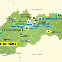 Зимние курорты Словакии карта