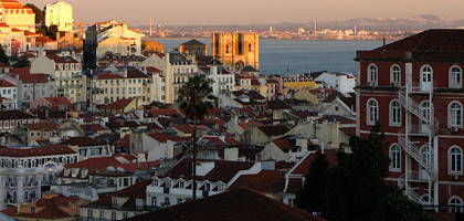 Вид на город Лиссабон, Португалия