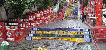 Вид на лестницу Селарона, Рио-де-Жанейро