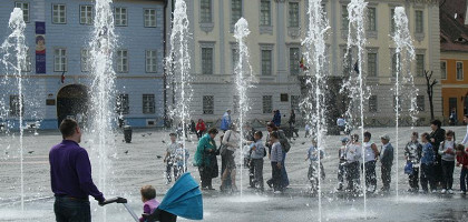 Фонтан на главной площади Сибиу