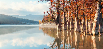 Золотая осень на Кипарисовом озере