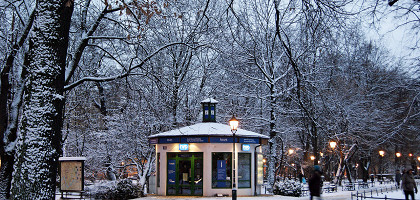 Краковские Планты, змний пейзаж