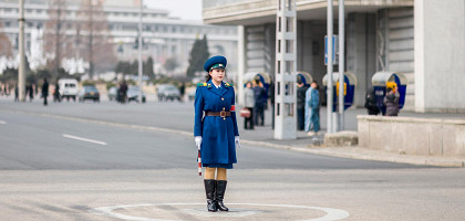Регулировщица дорожного движения в Пхеньяне