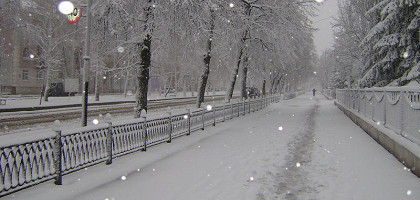 Проспект Ленина зимой, Ишимбай, Республика Башкортостан