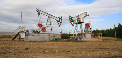 Бугульма, Россия, нефтенасосы в лесу