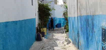Бело-голубые улочки крепости Касба Удайя, Рабат