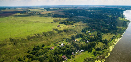 Городище Старая Рязань .Вид cо стороны Оки