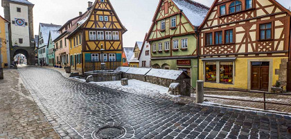Зимний день в центре Ротенбурга, Германия