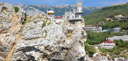 Вид с моря на Ласточкино гнездо
