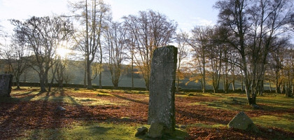 Камень в Clava Cairns, Шотландия, Великобритания