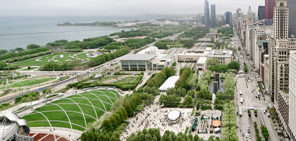 Панорамный вид на Миллениум-парк в Чикаго