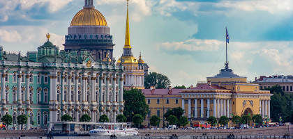Санкт-Петербург с Исаакиевским собором, Эрмитажем и Адмиралтейством