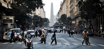 Оживленные улицы Буэнос-Айреса