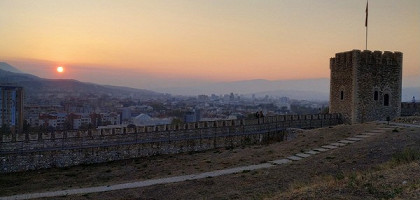 Закат над Скопье, вид из крепости