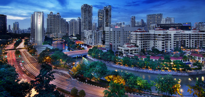 Вид на набережную Кларк-Ки в Сингапуре