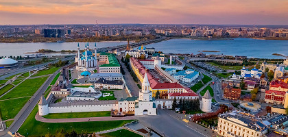 Вид на Казанский кремль и реку