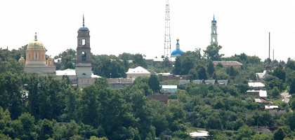 Вид центральной части города с противоположного берега Оки, Кашира