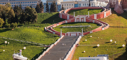 Чкаловская лестница, Нижний Новгород, вид с Волги
