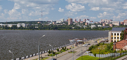 Набережная реки, дорога, Ижевск