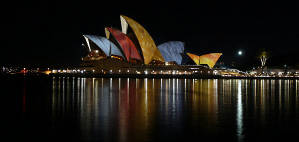 Ночной вид на Сиднейский оперный театр, Сидней