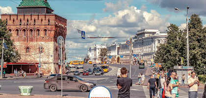 Большая Покровская улица в центре Нижнего Новгорода