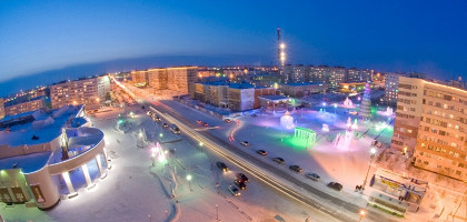 Центральная площадь зимой, Новый Уренгой