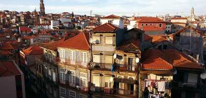 Крыши Старого города Порту, Португалия